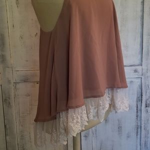 Lace bottom racerback tank